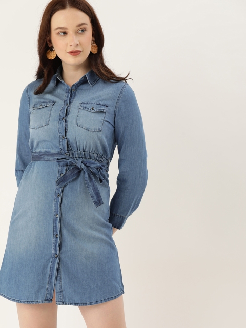 

Lee Cooper Women Blue Solid Shirt Dress
