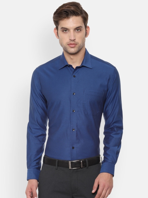 

Louis Philippe Men Navy Blue Classic Slim Fit Textured Formal Shirt