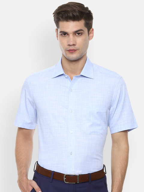 

Louis Philippe Men Blue Classic Fit Self Design Formal Shirt
