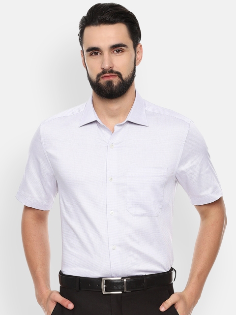 

Louis Philippe Men Purple & White Regular Fit Self Design Formal Shirt