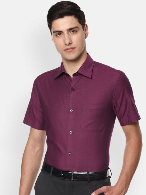 

Louis Philippe Men Purple Classic Regular Fit Self Design Formal Shirt