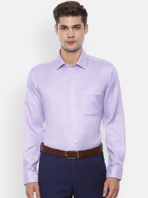

Louis Philippe Men Purple Slim Fit Self Design Formal Shirt