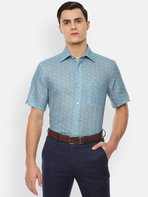 

Louis Philippe Men Blue Floral Print Regular Fit Formal Shirt