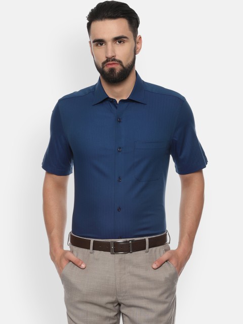 

Louis Philippe Men Navy Blue Solid Classic Fit Formal Shirt