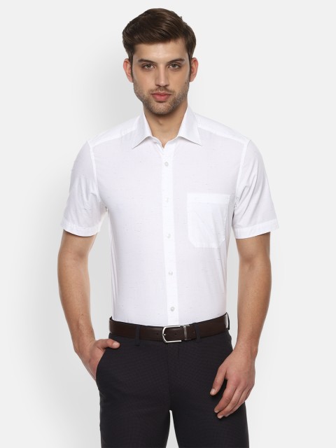 

Louis Philippe Men White Self Design Classic Regular Fit Formal Shirt