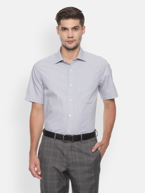 

Louis Philippe Men Off-White Checked Classic Fit Formal Shirt