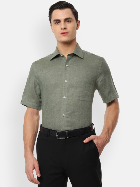 

Louis Philippe Men Olive Green Solid Regular Fit Formal Shirt