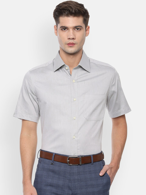 

Louis Philippe Men Grey Solid Classic Regular Fit Formal Shirt