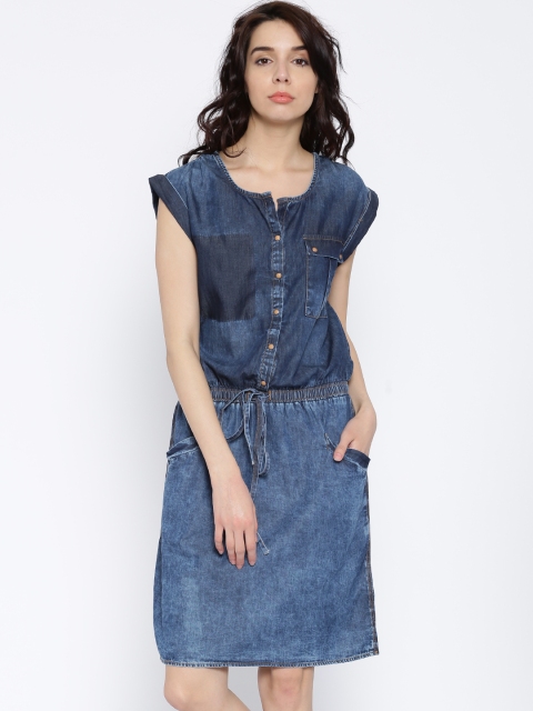 

Tokyo Talkies Blue Washed Denim Shirt Dress