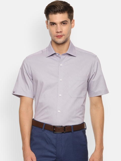 

Louis Philippe Men White & Purple Classic Fit Printed Formal Shirt