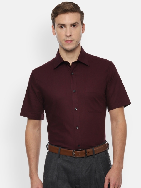 

Louis Philippe Men Maroon Solid Formal Shirt