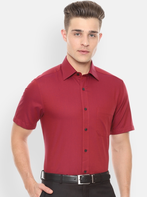 

Louis Philippe Men Red Regular Fit Self Design Formal Shirt