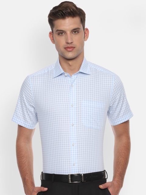 

Louis Philippe Men Blue Classic Regular Fit Checked Formal Shirt
