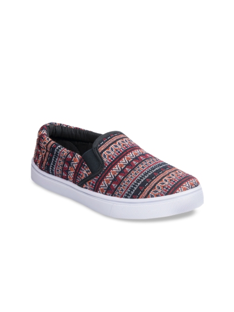 

Khadims Women Red Woven Design Sneakers Casual Shoes