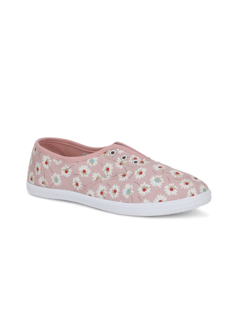 

Khadims Women Pink & Beige Printed Slip-On Sneakers