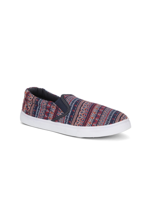 

Khadims Women Multicoloured Woven Design Slip-On Sneakers, Multi