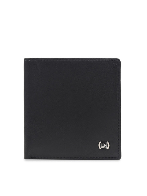 

Da Milano Men Black Solid Two Fold Leather Wallet
