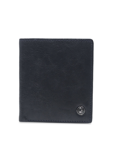 

Da Milano Men Navy Blue Solid Two Fold Leather Wallet