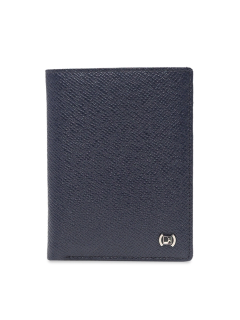 

Da Milano Men Navy Blue Solid Leather Two Fold Wallet