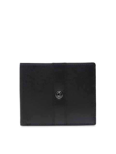 

Da Milano Men Black Solid Leather Two Fold Wallet