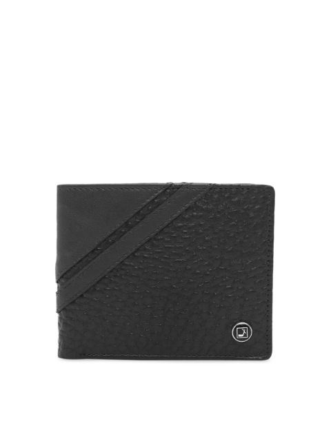 

Da Milano Men Black Solid Two Fold Leather Wallet
