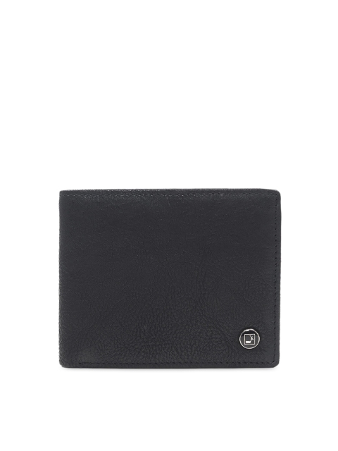 

Da Milano Men Black Solid Two Fold Leather Wallet