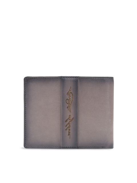 

Da Milano Men Grey Self Design Two Fold Leather Wallet