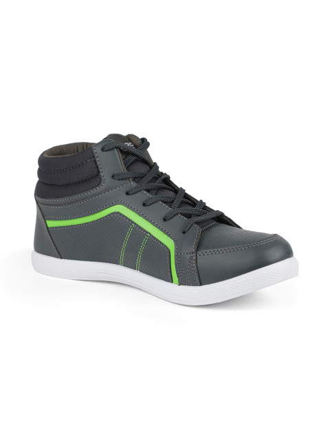 

Khadims Men Grey Colourblocked Synthetic Mid-Top Sneakers