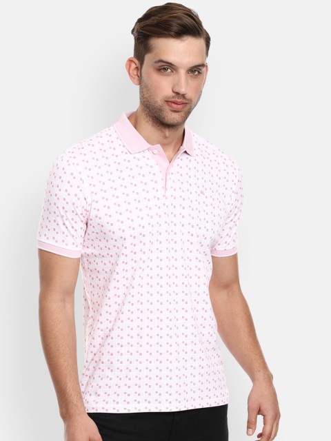

Louis Philippe Men White Printed Polo Collar Pure Cotton T-shirt