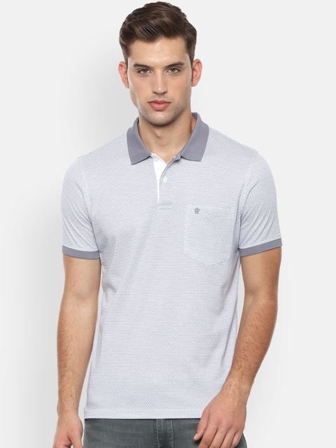 

Louis Philippe Men Grey Printed Polo Collar T-shirt