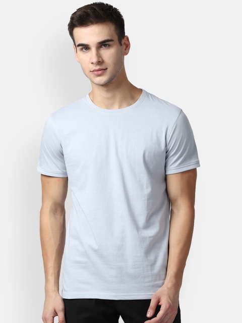 

Louis Philippe Men Blue Solid Round Neck T-shirt