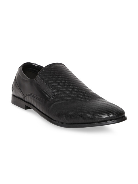 

Bond Street By Red Tape Men Black Textured Formal Slip-Ons