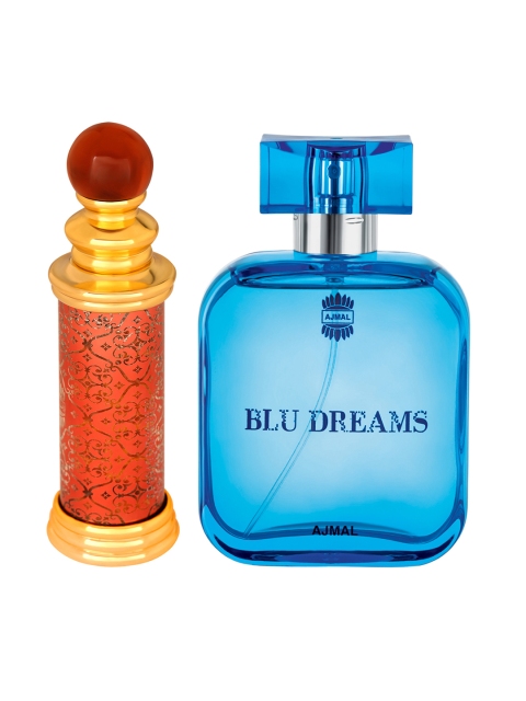 

Ajmal Unisex Set of 2 Blu Dreams EDP 100ml & Classic Oud Attar 10ml, Orange