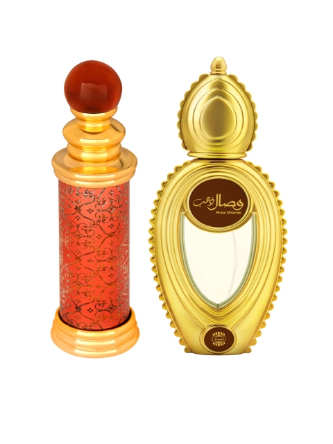 

Ajmal Set of Unisex Classic Oud & Men Wisal Dhahab Woody EDP, Brown