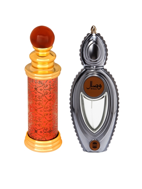 

Ajmal Set of Unisex Classic Oud Perfume & Women Wisal Oriental EDP, Gold