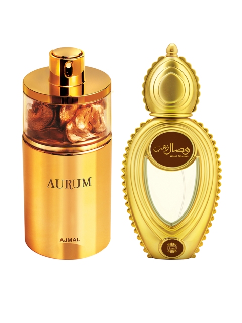

Ajmal Unisex Set of 2 Aurum EDP 75ml & Wisal Dhahab EDP 50ml Perfume, Brown