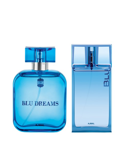 

Ajmal Set of Men Blu EDP Citrus & Men Blu Dreams EDP Fougere, Blue