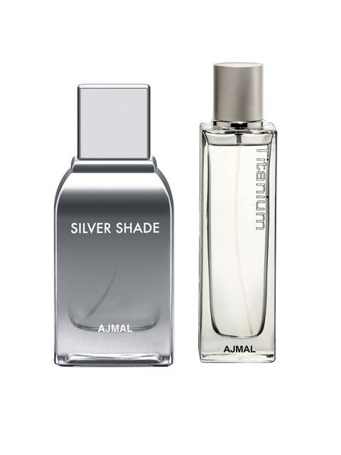 

Ajmal Men Set of 2 Titanium EDP & Silver Shade EDP Perfume Scent for Skin 100ML each