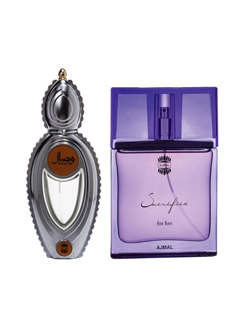 

Ajmal Women Set of Wisal EDP 50 ml & Sacrifice Her EDP 50 ml, Purple