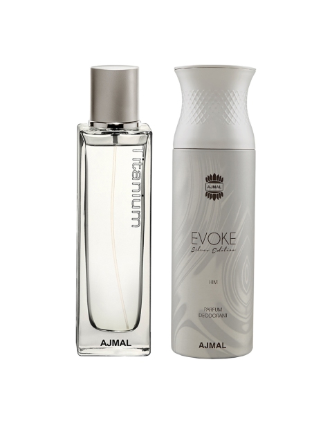 

Ajmal Men Set Of 2 Titanium 100ML & Evoke Silver Edition Deodorant Body Spray 200ML