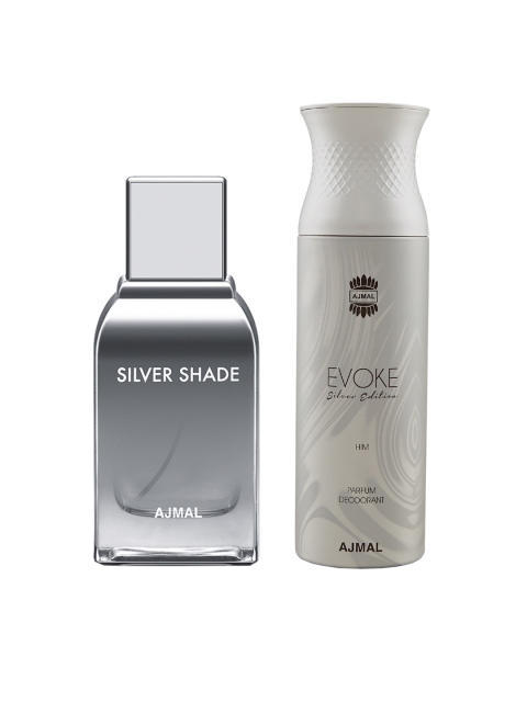 

Ajmal Men Set of Silver Shade Eau De Parfum 100 ml & Evoke Silver Edition Deodorant 200 ml