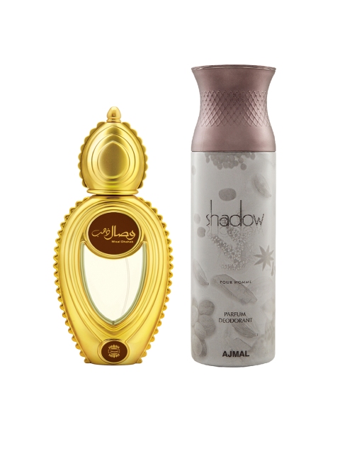 

Ajmal Unisex Set Of 2 WisalD EDP Perfume for skin 50ML & ShadH Deodorant Body Spray 200ML, Brown