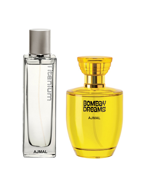 

Ajmal Set Of Titanium Fresh EDP & Bombay Dreams EDP Floral, Silver
