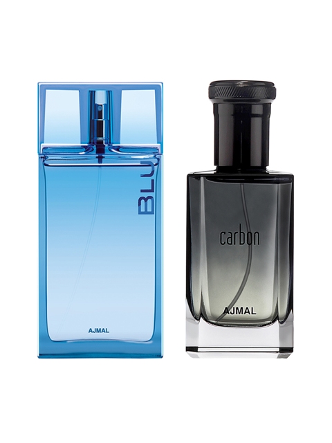 

Ajmal Men Set Of 2 Carbon 100ML EDP & Blu EDP Perfume Scent for Skin 90ML, Blue