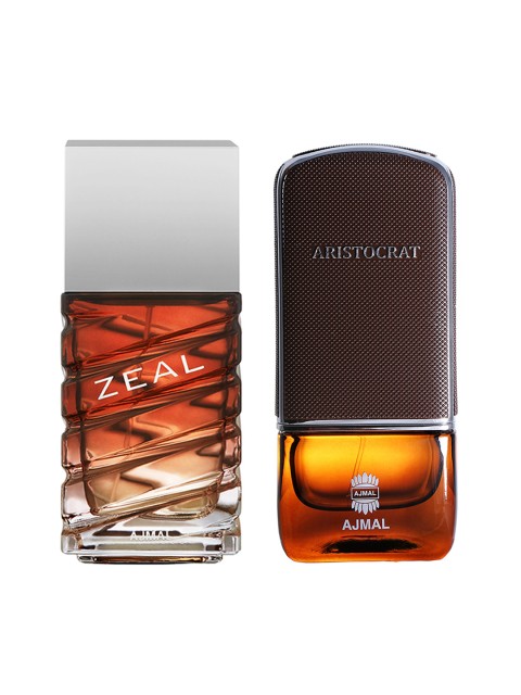 

Ajmal Men Set of 2 Zeal EDP Perfume Scent 100ML & Aristocrat EDP Perfume 75ML, Brown
