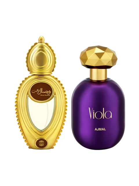 

Ajmal Unisex Set of Wisal Dhahab EDP 50 ml & Viola EDP Perfumes 75 ml, Brown