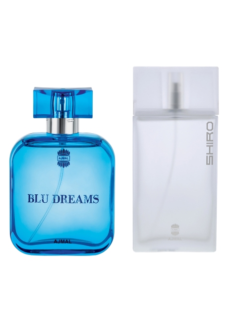 

Ajmal Men Set Of 2 Blu Dreams 100ML EDP Perfume Scent for Skin & Shiro EDP 90ML, White