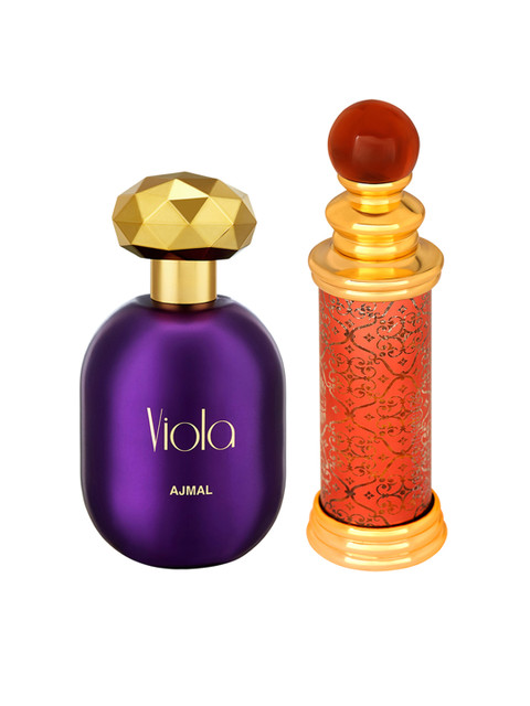 

Ajmal Unisex Set of 2 Viola EDP Perfume Scent for skin 75ml & Classic Oud Attar 10ml, Purple