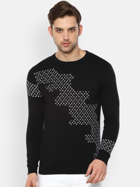 

Louis Philippe Sport Men Black & White Self Design Pullover Sweater