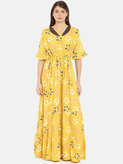 

GOLDSTROMS Yellow & White Printed Nightdress GHG-NTY-3674